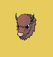 bison head vector, good for icon, logo, mascot, template design, character, product design, merchandise, etc vector