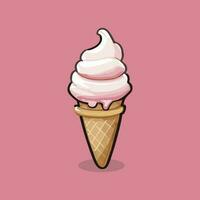 ice cream cartoon vector icon illustration dessert food icon concept isolated vector