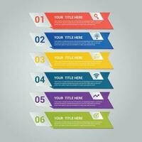 gradient infographic template with steps vector