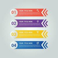 gradient infographic template with steps vector