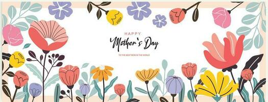 Mother's day banner, poster, greeting card, background design with beautiful blossom flowers. vector illustration.