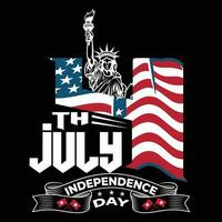 4th July Independence day Typography T shirt Design, American Independence day vector