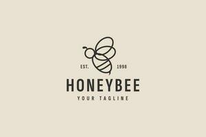 honey bee logo vector icon illustration