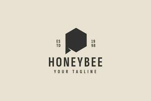 honey bee logo vector icon illustration
