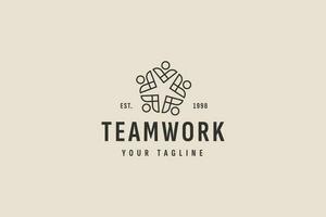 teamwork logo vector icon illustration