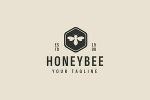 honey bee logo vector icon illustration