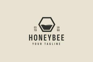 honey bee logo vector icon illustration