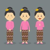 Myanmar Character with Various Expression vector