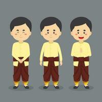 personaje de laos con varias expresiones. vector