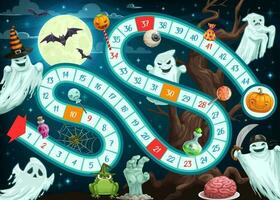 Halloween board game for children vector template