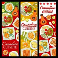 Canadian cuisine meals and dishes vector banners