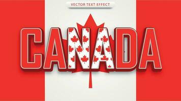 3D canada text effect with luxury and modern style vector