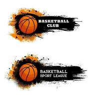 Basketball club, ball game sport league banners vector