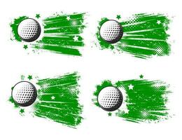 Golf balls, sport club grunge banners vector