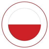 bandera de Polonia en círculo. Polonia bandera en circulo vector