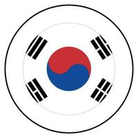 Flag of South Korea. South Korea flag in circle vector