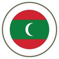 Maldives flag in circle. vector