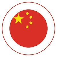 China flag, Flag of China in circle vector