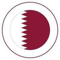 Qatar flag in circle. Flag of Qatar as round circle. vector