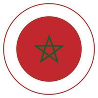 Circle flag of Morocco. Morocco flag in circle vector