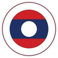 Laos flag in circle. Flag of Laos in round circle. vector