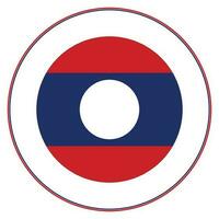 Laos flag in circle. Flag of Laos in round circle. vector