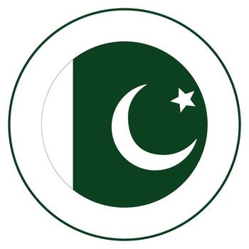 bandera de Pakistán en redondo círculo. Pakistán bandera en circulo vector