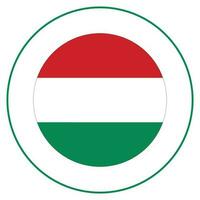 Hungary flag in circle. Flag of Hungary in round circle vector