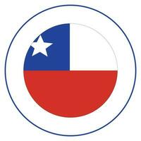 Flag of Chile. Chile Flag in round circle. vector