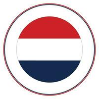 Netherlands flag in circle. The Flag of the Netherlands in a circle rounded. vector