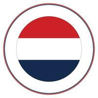 Netherlands flag in circle. The Flag of the Netherlands in a circle rounded. vector