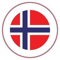 Norway flag in circle. Flags of Norway in round circle vector