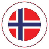 Norway flag in circle. Flags of Norway in round circle vector