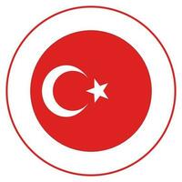 Flag of Turkey in circle. Turkey flag in round circle vector