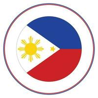 bandera de filipinas Filipinas bandera en círculo, corazón forma vector