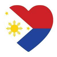 bandera de filipinas Filipinas bandera en círculo, corazón forma vector