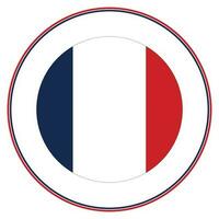 French flag in circle. Flag of France in round circle vector