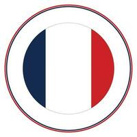 French flag in circle. Flag of France in round circle vector