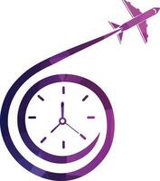 Travel Time logo designs concept vector, Plane and Timer logo symbol icon template vector