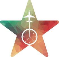 Travel Time logo designs concept vector, Plane and Timer logo symbol icon template vector