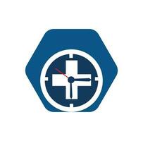 hora médico logo icono diseño modelo vector médico hora logo