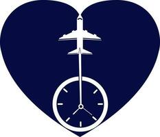Travel Time logo designs concept vector, Plane and Timer logo symbol icon template vector