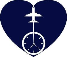 Travel Time logo designs concept vector, Plane and Timer logo symbol icon template vector