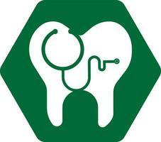 dental estetoscopio logo, dental clínica logo diente resumen diseño vector
