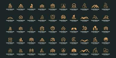 Mega set real estate building construction logo vector design