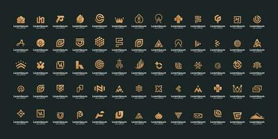 Set of abstract logo bundle collection vector