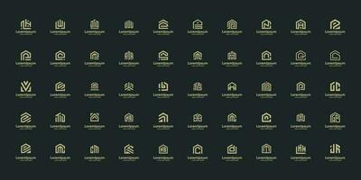 Mega real estate building construction logo bundle vector