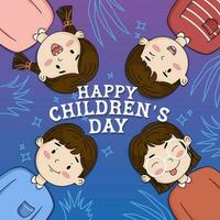 vector cartoon world children's day illustration