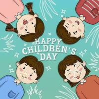 vector cartoon world children's day illustration
