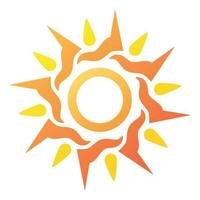 A warm and bright symbol of the sun. Sun icon vector